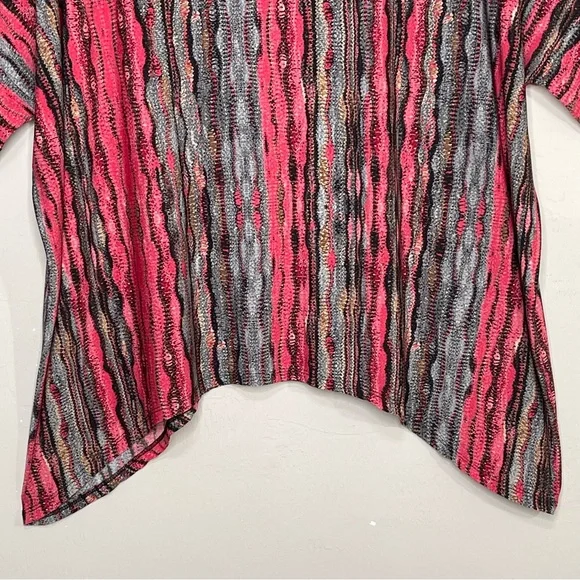 Clara Sun Woo Tunic Mixed Print Abstract Stretch Relaxed Bohemian Artsy Size L - Picture 3 of 14